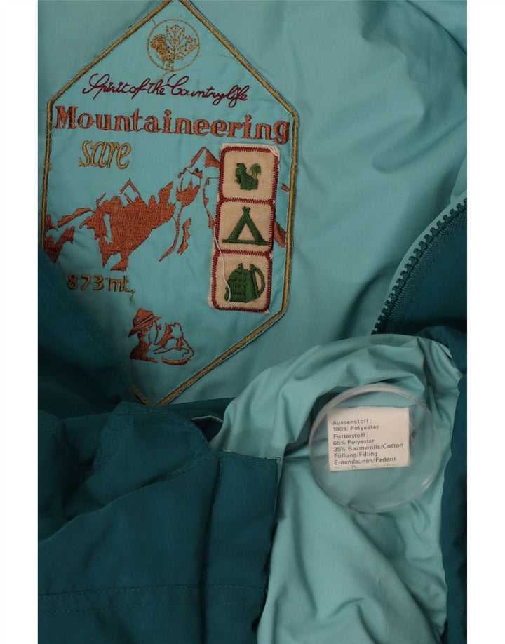 Vintage Womens Hooded Padded Jacket UK 18 XL Blue Polyester