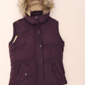 Fat Face Womens Hooded Padded Gilet UK 12 Medium Purple Polyester