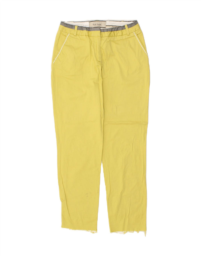 PAUL SMITH Womens Crop Chino Trousers IT 42 Medium W28 L27 Yellow Cotton | Vintage Paul Smith | Thrift | Second-Hand Paul Smith | Used Clothing | Messina Hembry 