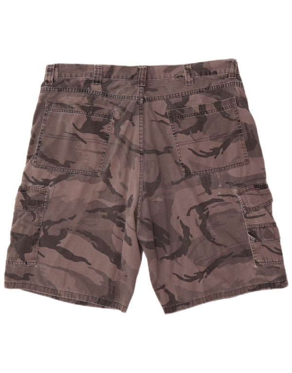Wrangler Mens Cargo Shorts W38 XL Grey Camouflage Cotton