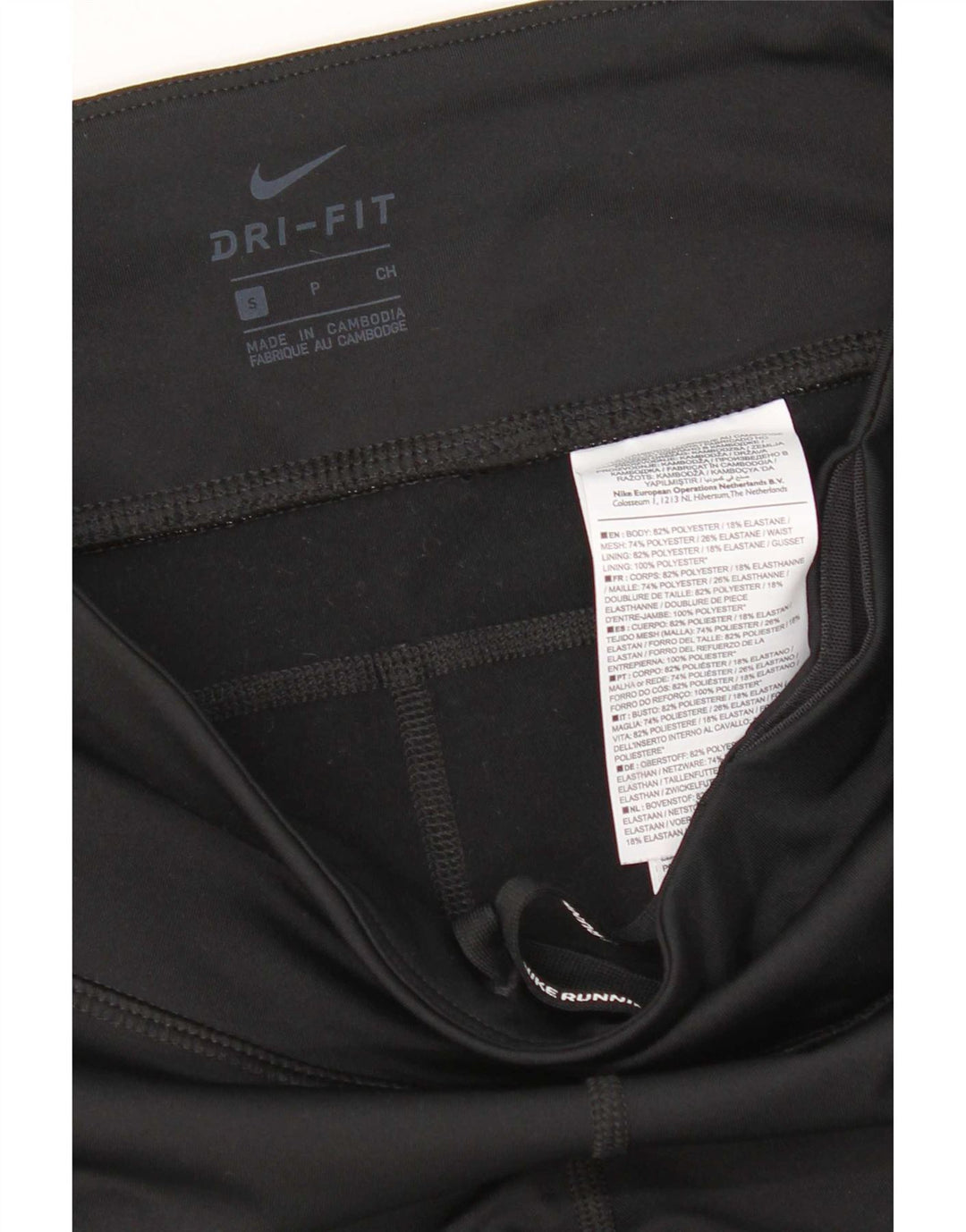 Nike Womens Dri Fit Crop Leggings UK 8 Small Black Polyester