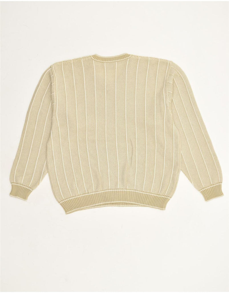 DALMINE Mens V-Neck Jumper Sweater IT 50 Medium Beige Cotton | Vintage DALMINE | Thrift | Second-Hand DALMINE | Used Clothing | Messina Hembry 