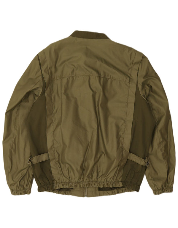 Vintage Mens Bomber Jacket IT 58 3XL Green Polyester