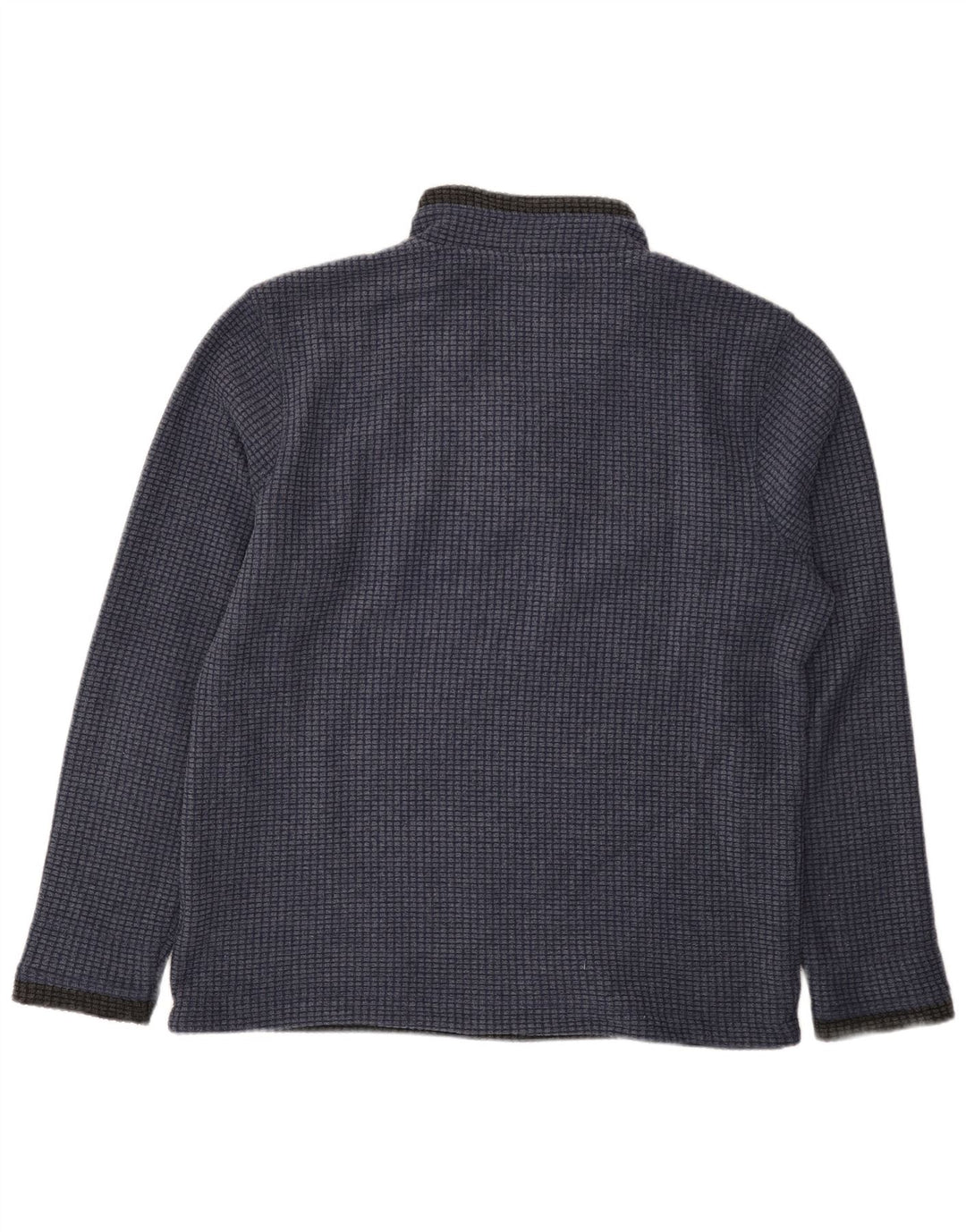 Weird Fish Mens Zip Neck Fleece Jumper Large Navy Blue Polyester