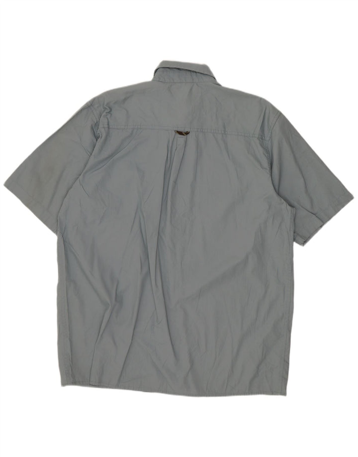 Wrangler Mens Short Sleeve Shirt Large Grey Cotton