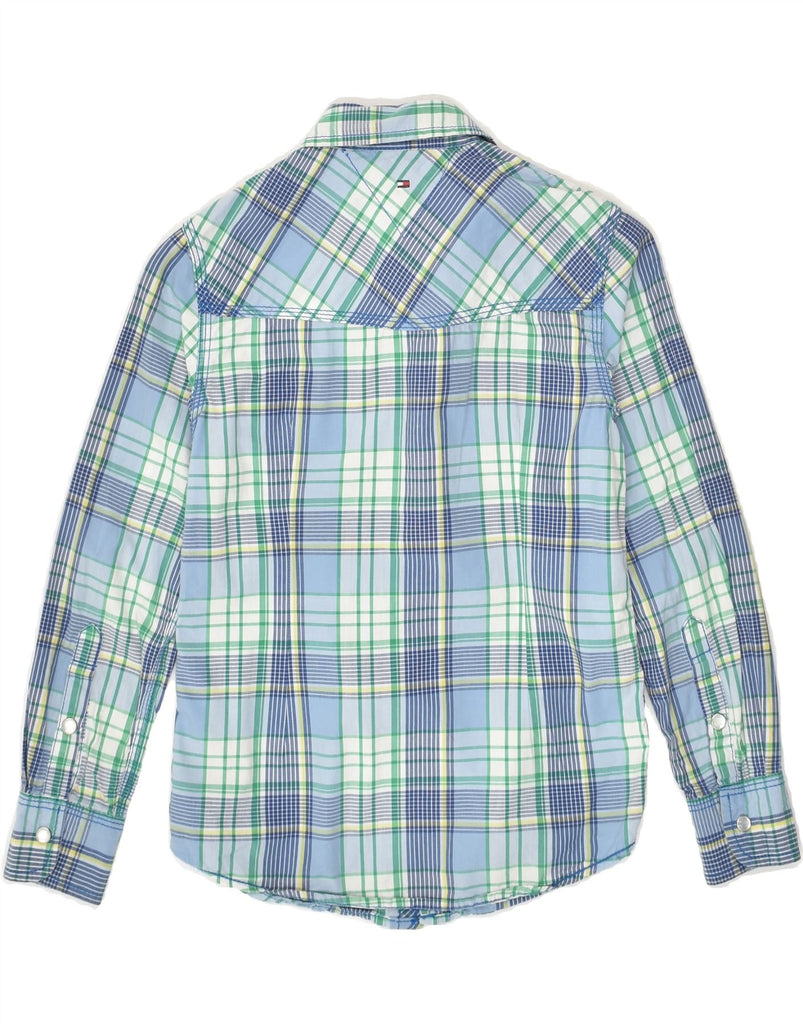 TOMMY HILFIGER Boys Shirt 7-8 Years Blue Check Cotton | Vintage Tommy Hilfiger | Thrift | Second-Hand Tommy Hilfiger | Used Clothing | Messina Hembry 