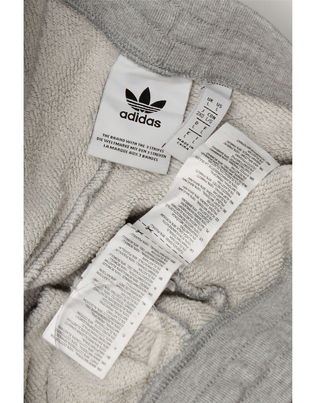 Adidas Mens Tracksuit Trousers Joggers Large Grey Cotton