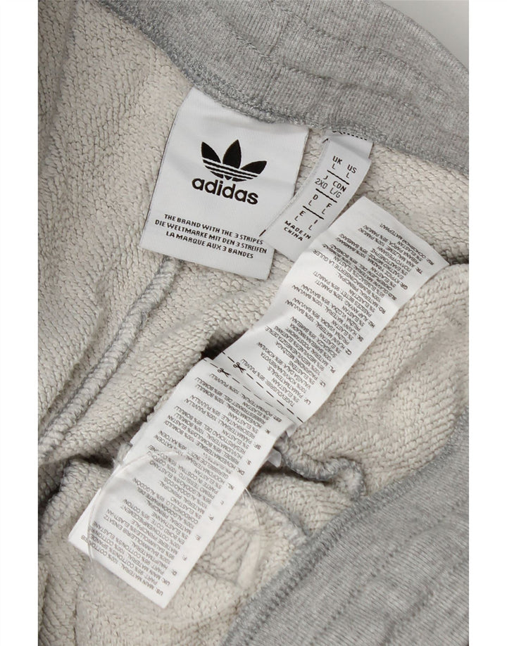 Adidas Mens Tracksuit Trousers Joggers Large Grey Cotton