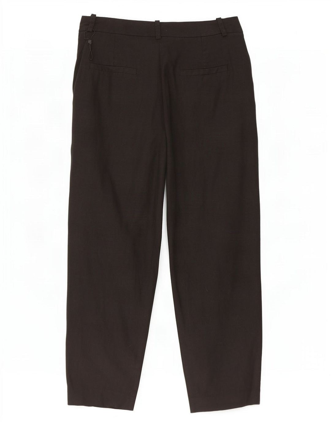 Massimo Dutti Womens Cropped Trousers EU 40 Medium W30 L25 Black Linen