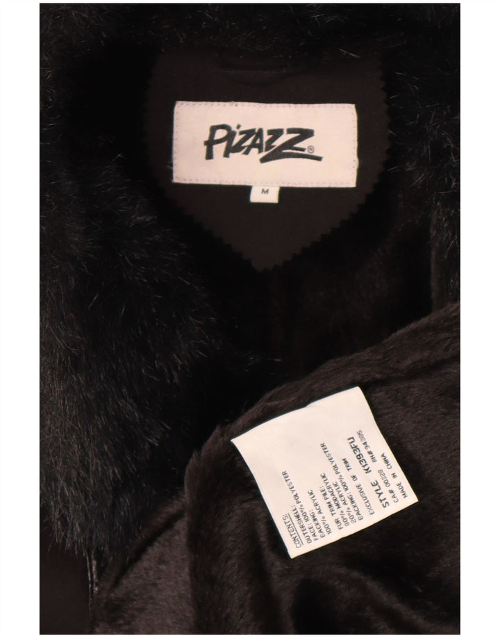 Pizazz Womens Sherpa Overcoat UK 14 Medium Black Polyester