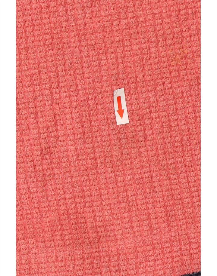 Weird Fish Womens Zip Neck Fleece Jumper UK 16 Large Pink Polyester