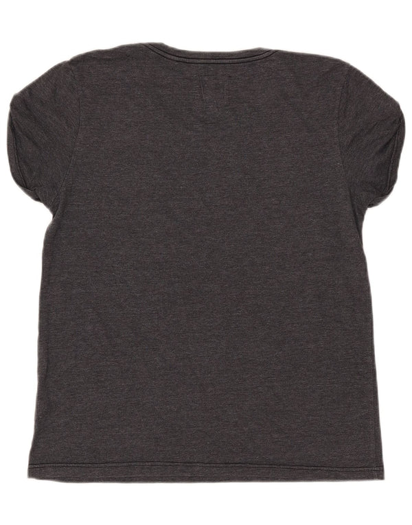 Jack Wills Womens Oversized Graphic T-Shirt Top UK 10 Small Grey Cotton