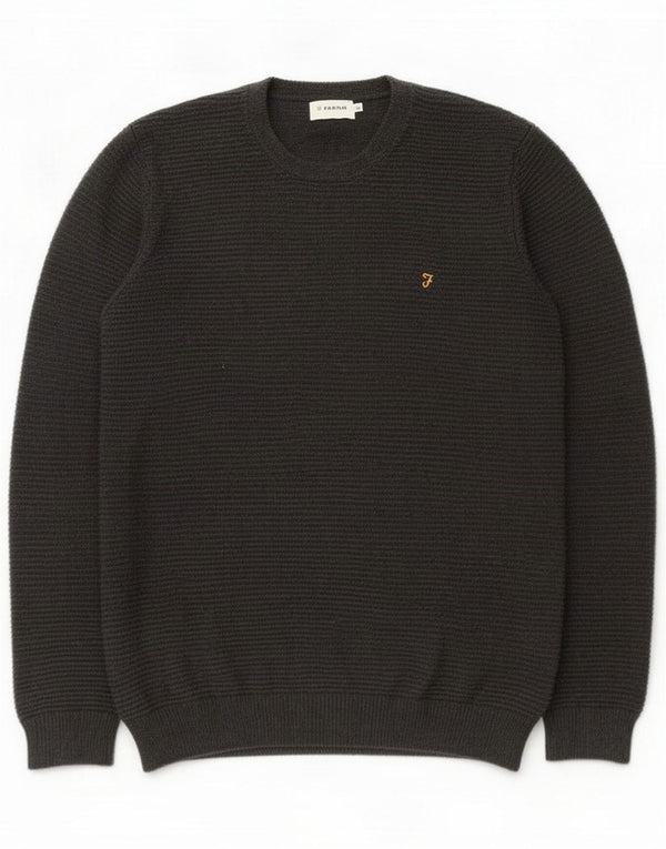 Farah Mens Crew Neck Jumper Sweater XL Grey Cotton