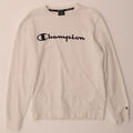 CHAMPION Mens Graphic Sweatshirt Jumper Medium White Cotton Vintage Champion and Second-Hand Champion from Messina Hembry 