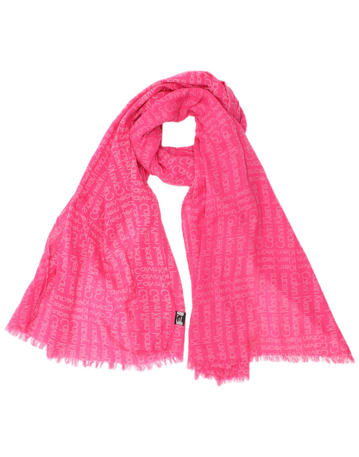 Calvin Klein Jeans Womens Graphic Rectangle Scarf One Size Pink
