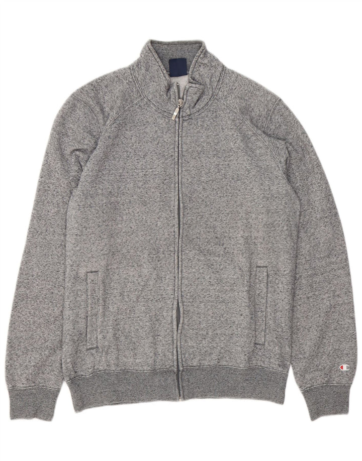 Champion Mens Tracksuit Top Jacket Medium Grey Flecked Cotton