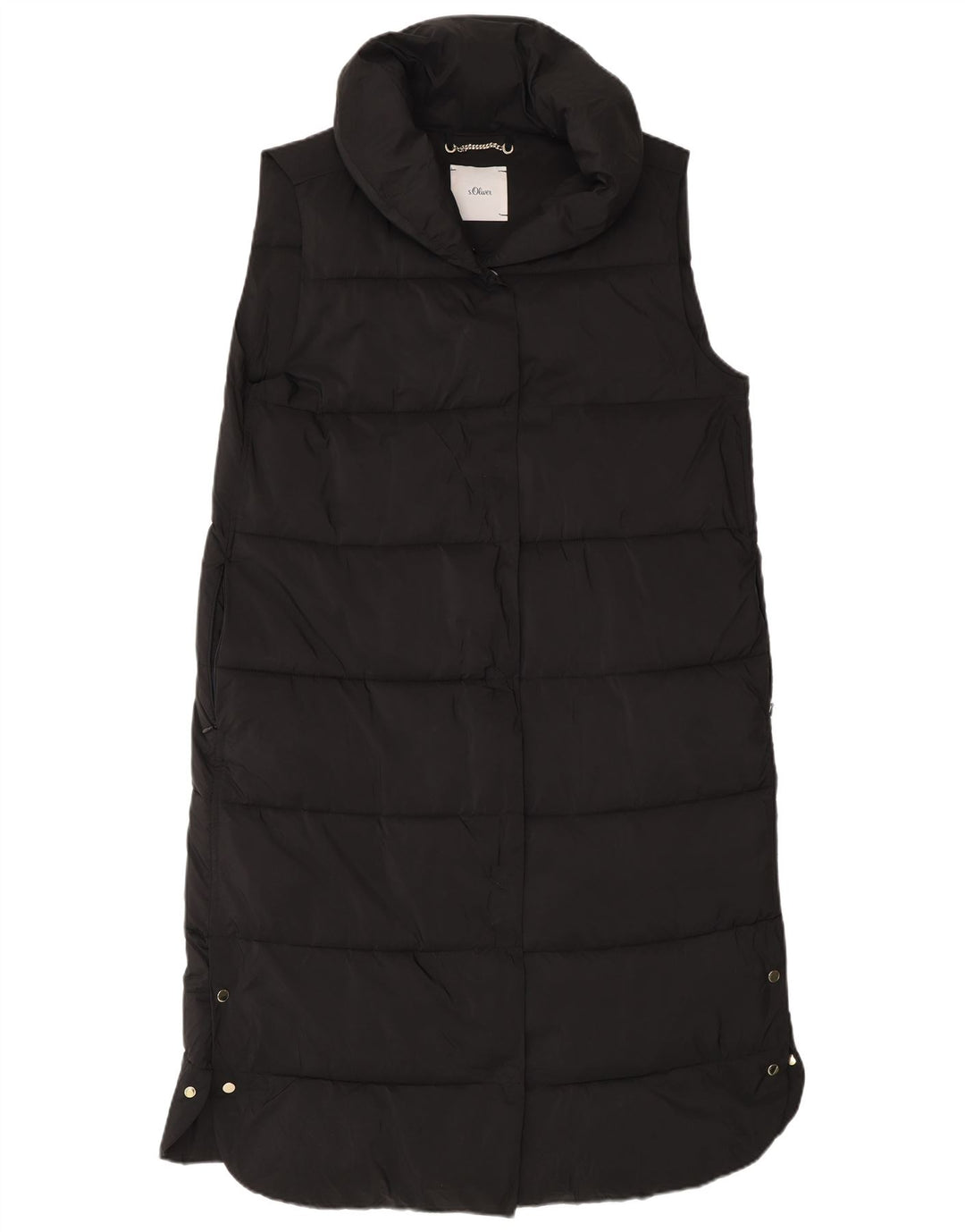 S.Oliver Womens Sleeveless Padded Coat UK 12 Medium Black Polyester