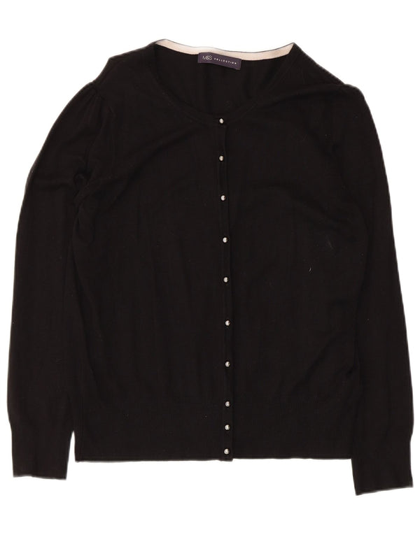 Marks & Spencer Womens Cardigan Sweater UK 14 Medium Black Viscose