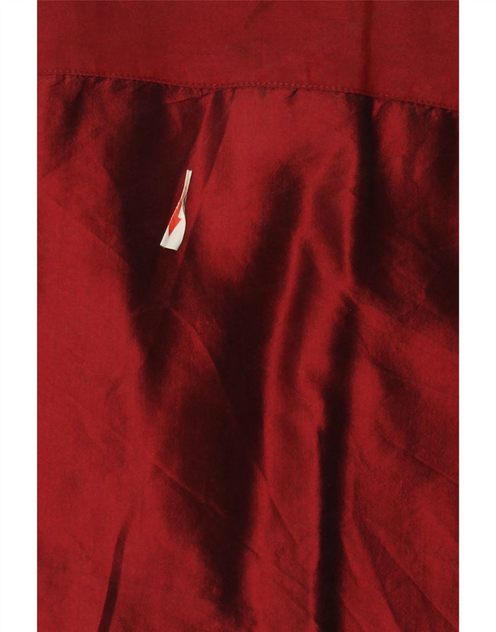 Max Mara Womens Weekend Short Sleeve Shirt Blouse IT 42 Medium Burgundy