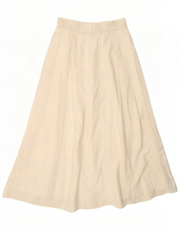 Zara Womens Maxi Skirt Medium W28 Off White Floral