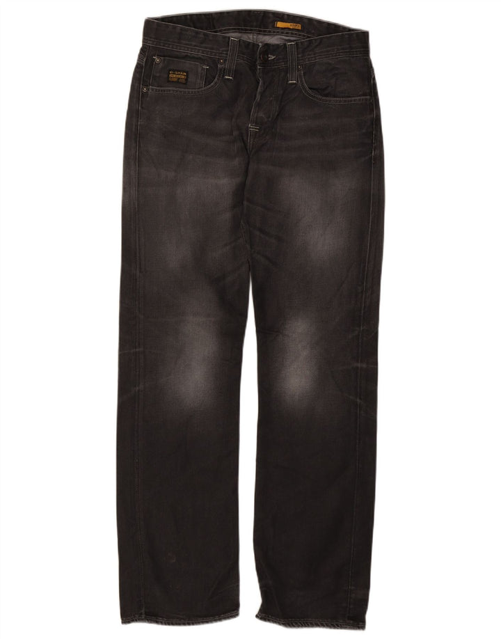 G-Star Mens Straight Jeans W32 L32 Black Cotton