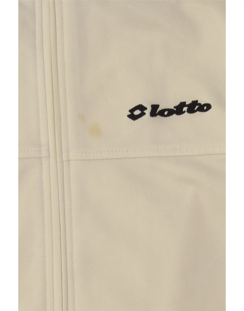 LOTTO Mens Tracksuit Top Jacket Large Off White Colourblock Polyester Vintage Lotto and Second-Hand Lotto from Messina Hembry 