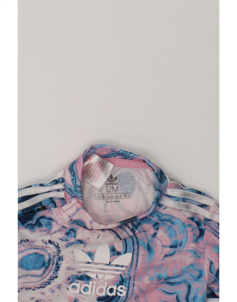 ADIDAS Baby Girls Graphic T-Shirt Top 9-12 Months Pink Tie Dye Polyester | Vintage Adidas | Thrift | Second-Hand Adidas | Used Clothing | Messina Hembry 