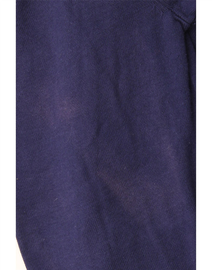 CREW CLOTHING Mens Zip Neck Jumper Sweater 3XL Navy Blue Cotton