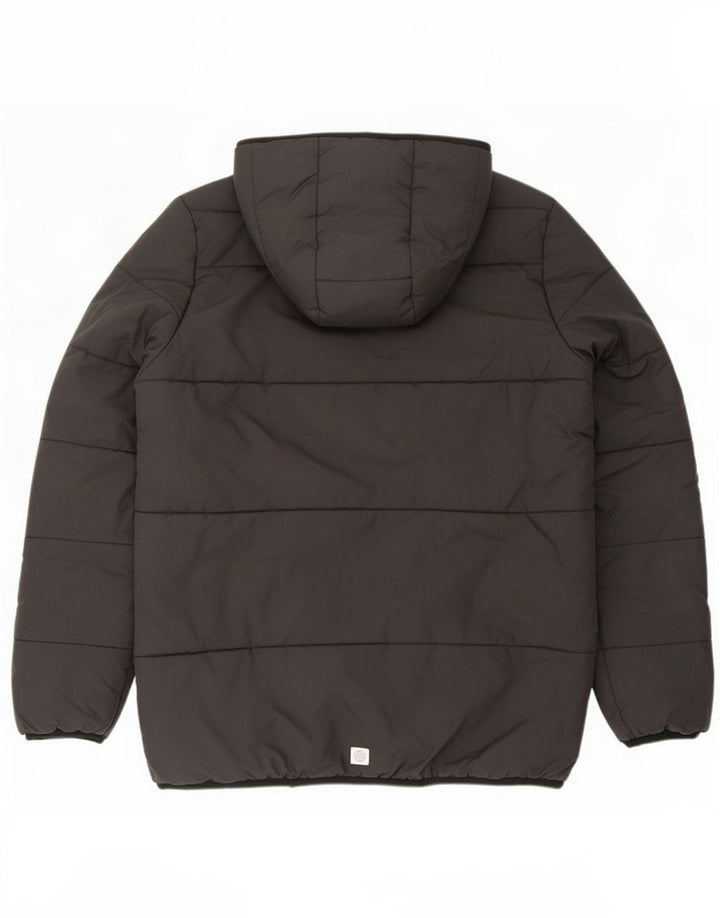 Adidas Boys Hooded Padded Jacket 15-16 Years Black Polyester
