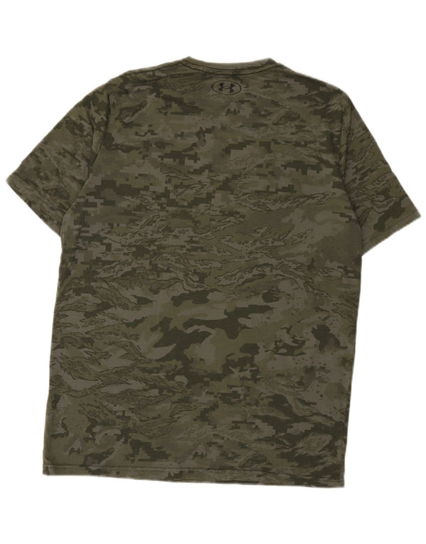 Under Armour Mens T-Shirt Top Medium Green Camouflage