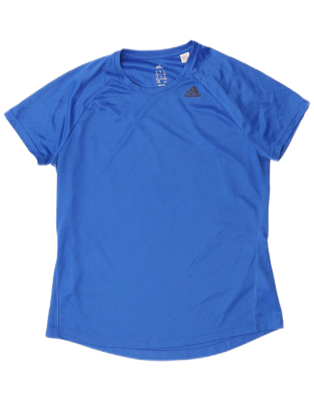 Adidas Womens Climalite T-Shirt Top UK 12/14 Medium Blue Polyester