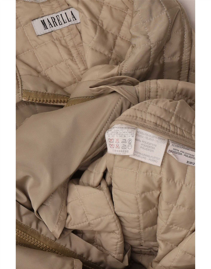 Marella Womens Quilted Jacket UK 14 Medium Beige Polyester