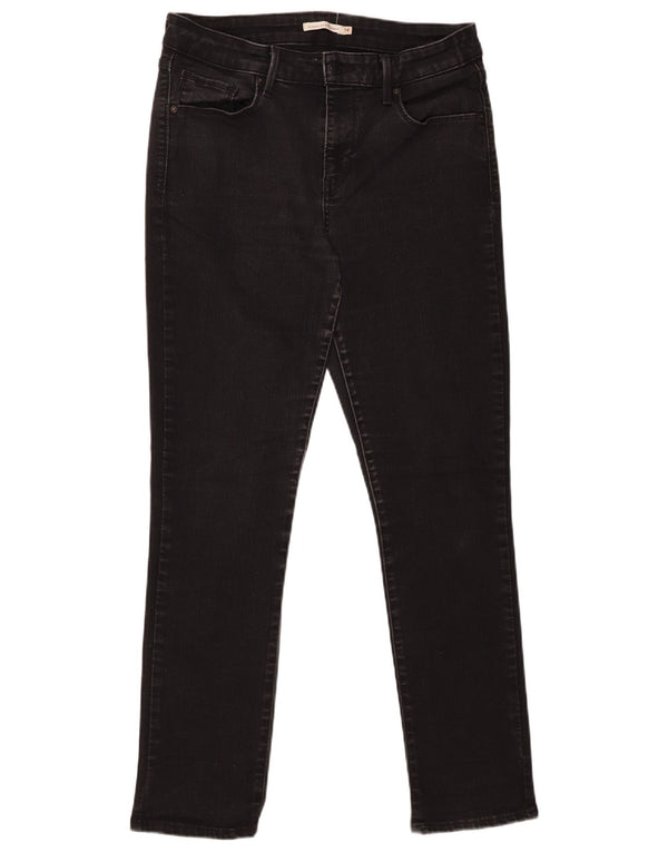 Levi's Womens Classic Mid Rise Skinny Jeans US 14 XL W32 L30 Black Cotton
