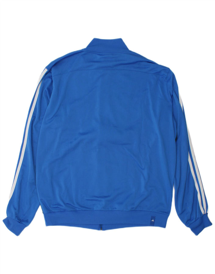 Adidas Mens Tracksuit Top Jacket UK 48/50 XL Blue Colourblock Polyester