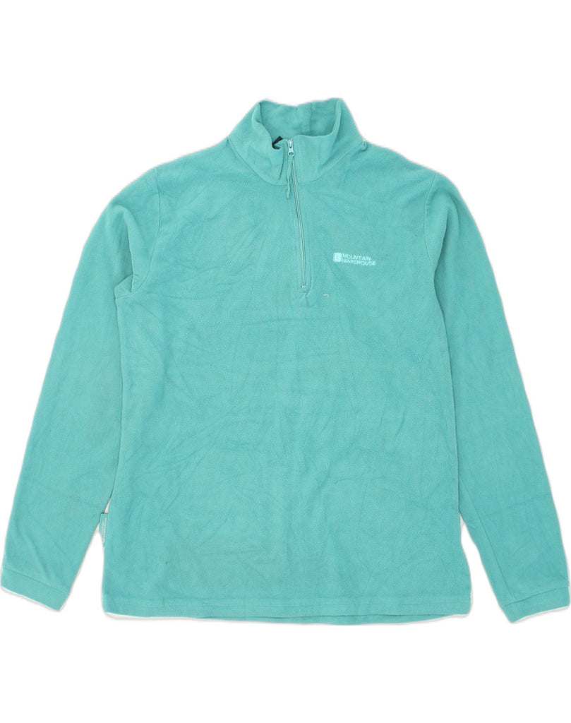 MOUNTAIN WAREHOUSE Womens Zip Neck Fleece Jumper UK 14 Large  Turquoise | Vintage Mountain Warehouse | Thrift | Second-Hand Mountain Warehouse | Used Clothing | Messina Hembry 