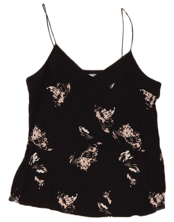 Jigsaw Womens Abstract Pattern Cami Top UK 12 Medium Black Viscose