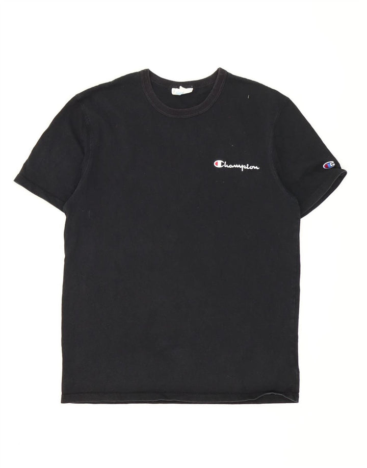 Champion Mens T-Shirt Top Medium Black Cotton