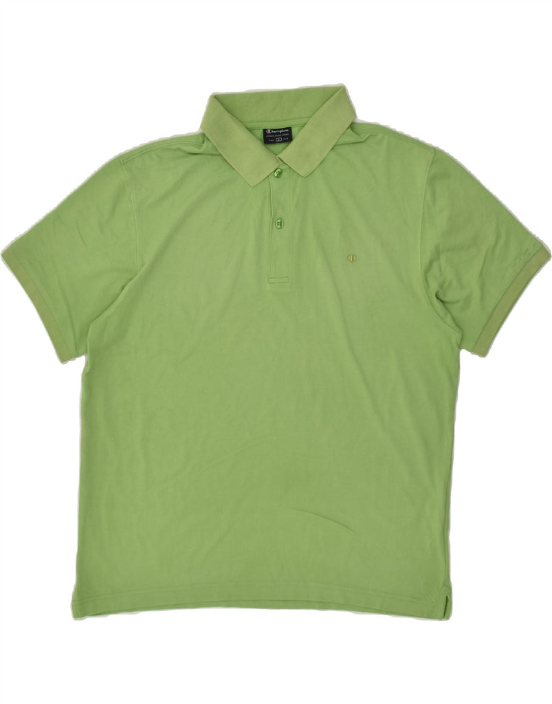 CHAMPION Mens Polo Shirt Large Green Cotton | Vintage Champion | Thrift | Second-Hand Champion | Used Clothing | Messina Hembry 