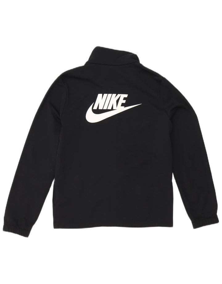 Nike Boys Graphic Tracksuit Top Jacket 12-13 Years Large Black Polyester