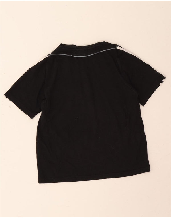 Adidas Boys Climalite Graphic T-Shirt Top 11-12 Years Black Cotton