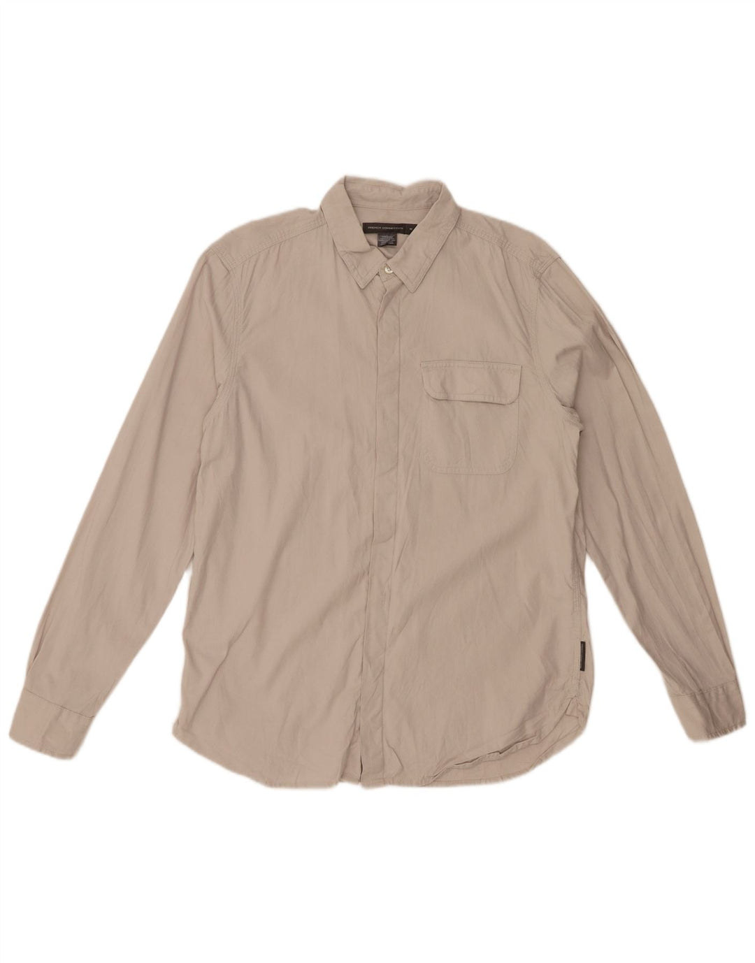 FRENCH CONNECTION Mens Shirt Medium Beige Cotton