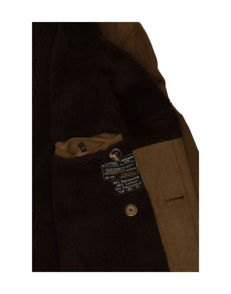 VINTAGE Mens Sherpa Double Breasted Coat IT 52 XL Brown Cotton Vintage Vintage and Second-Hand Vintage from Messina Hembry 