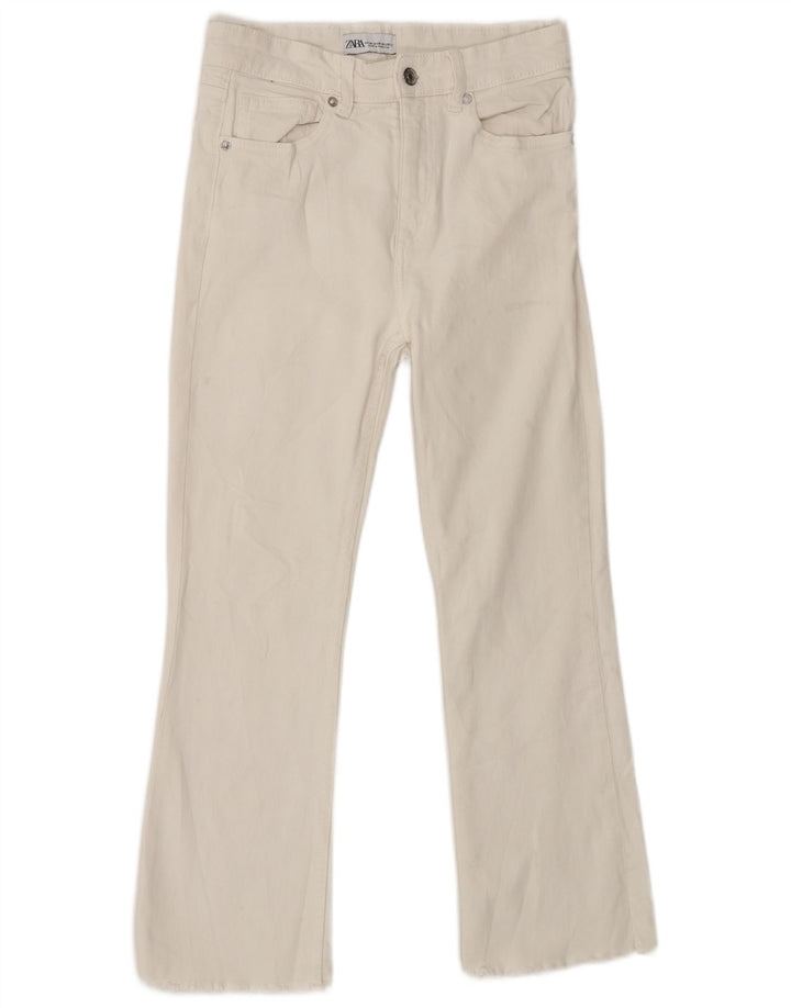 Zara Womens High Rise Bootcut Jeans EU 38 Small W28 L25 White