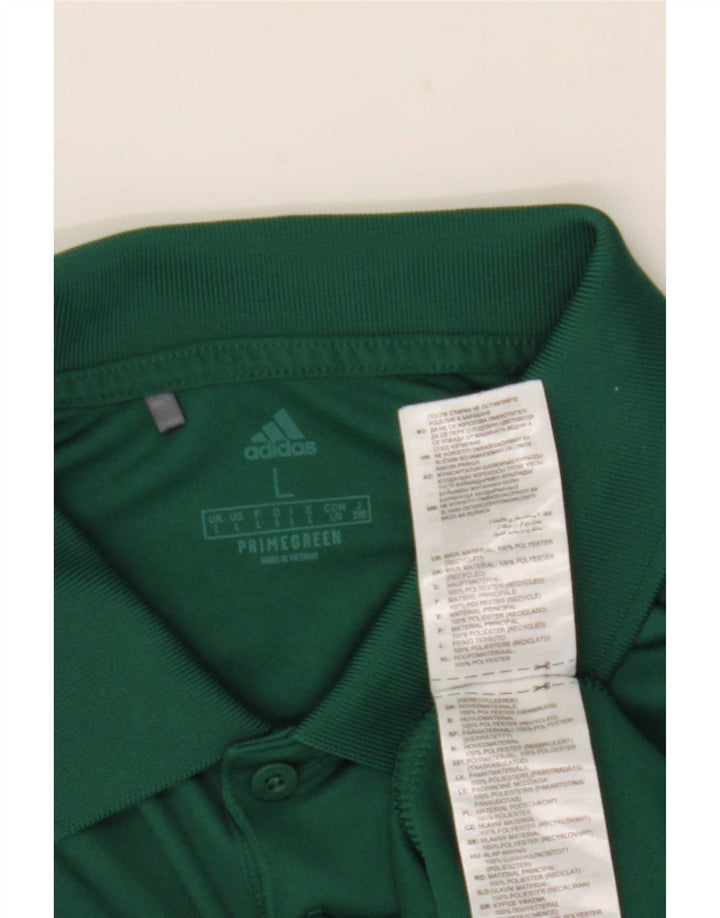 Adidas Mens Polo Shirt Large Green Polyester