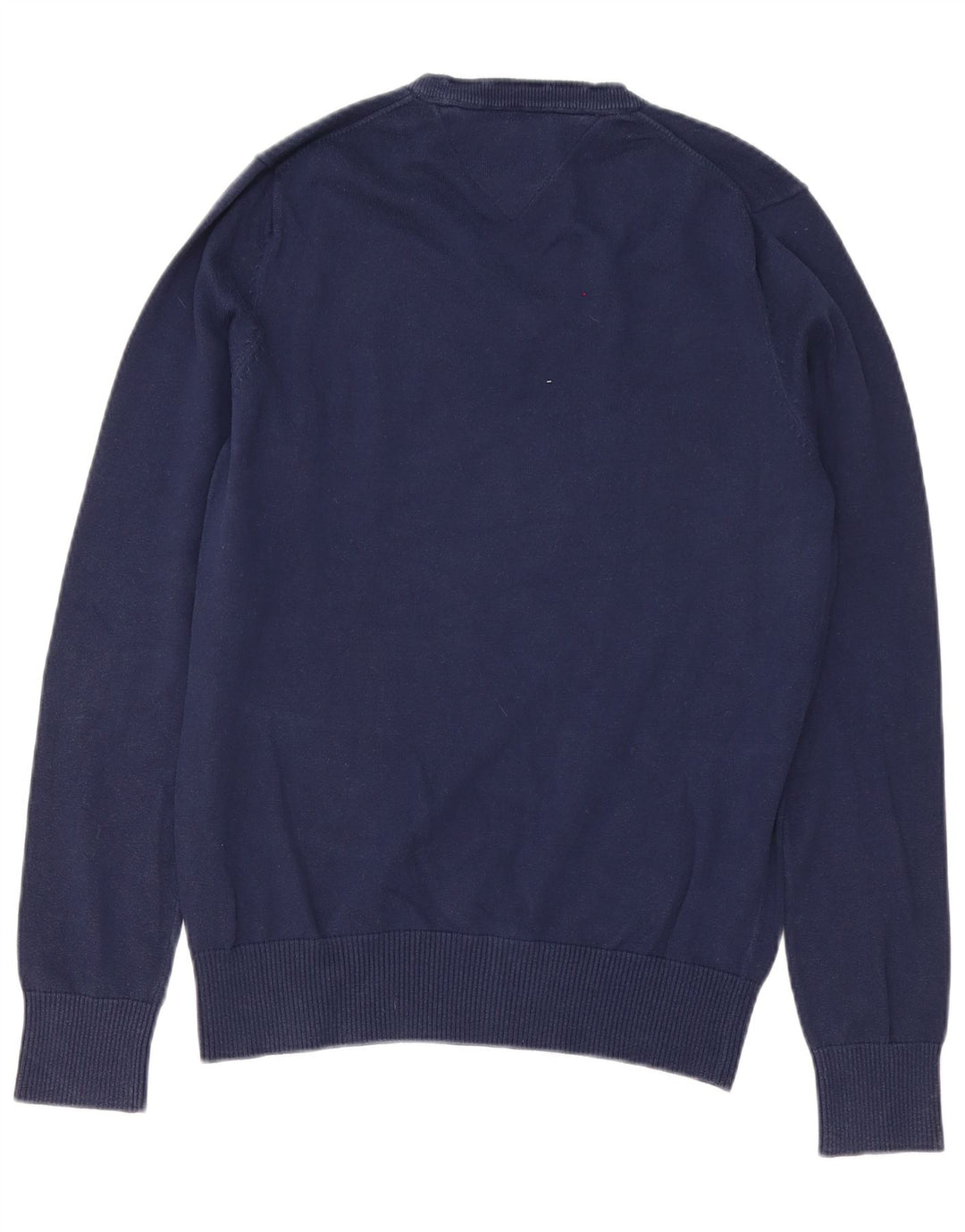 Tommy Hilfiger Mens V-Neck Jumper Sweater Medium Navy Blue Cotton