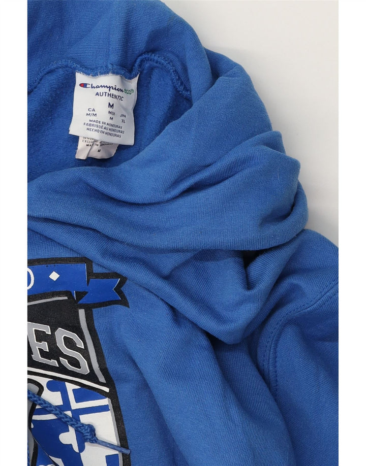 Champion Mens Huskies Graphic Hoodie Jumper Medium Blue Cotton