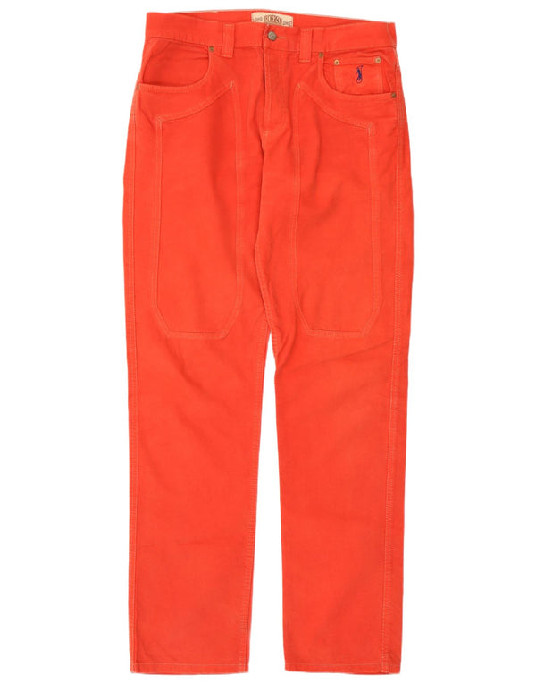 Jeckerson Mens Regular Fit Straight Jeans W36 L33 Red Cotton