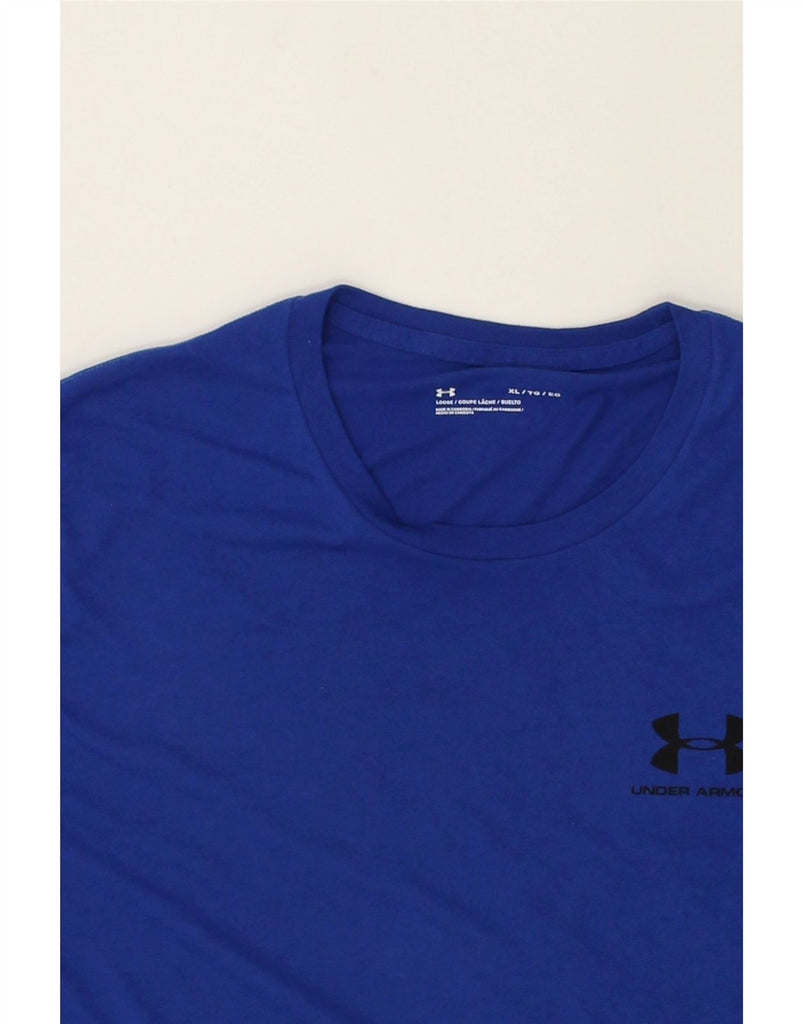 UNDER ARMOUR Mens T-Shirt Top XL Blue Cotton | Vintage Under Armour | Thrift | Second-Hand Under Armour | Used Clothing | Messina Hembry 