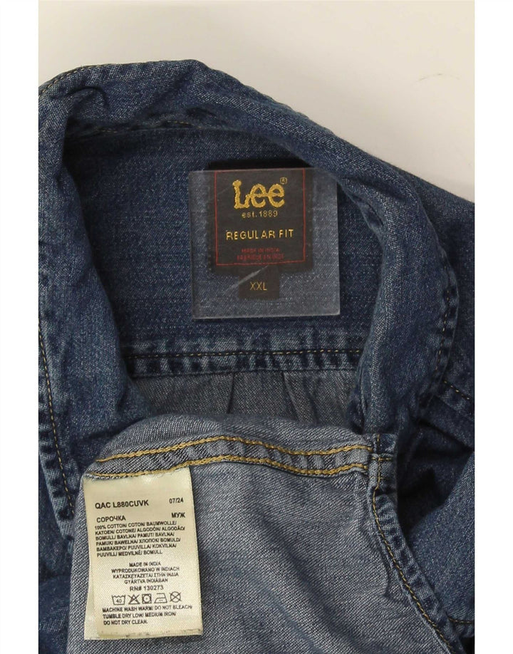 Lee Mens Regular Fit Denim Shirt 2XL Blue Cotton