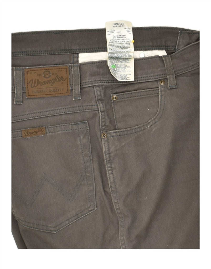 WRANGLER Mens Regular Fit Straight Jeans W36 L 34  Grey Cotton | Vintage Wrangler | Thrift | Second-Hand Wrangler | Used Clothing | Messina Hembry 